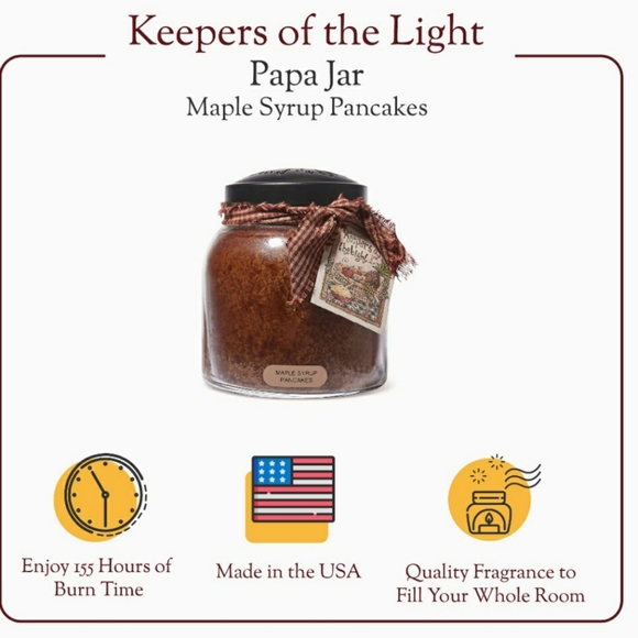 MAPLE SYRUP PANCAKES -A Cheerful Giver- Papa Jar Scented Candle, 34 oz - Picture 8 of 11